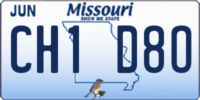 MO license plate CH1D8O