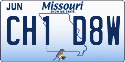 MO license plate CH1D8W