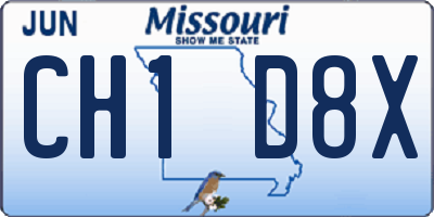 MO license plate CH1D8X
