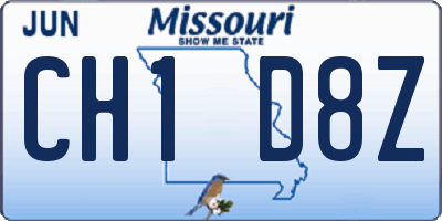 MO license plate CH1D8Z