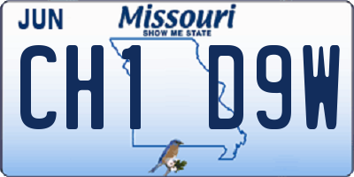 MO license plate CH1D9W