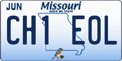 MO license plate CH1E0L