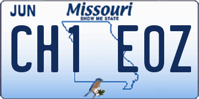 MO license plate CH1E0Z