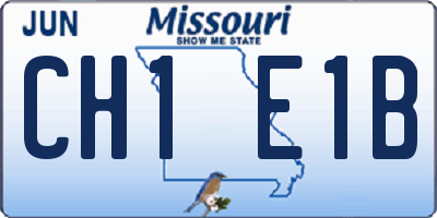 MO license plate CH1E1B