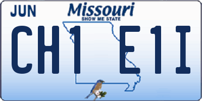 MO license plate CH1E1I