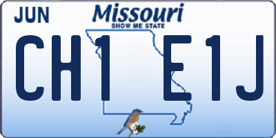 MO license plate CH1E1J