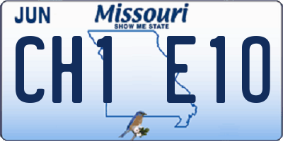 MO license plate CH1E1O