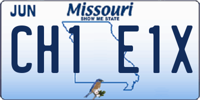 MO license plate CH1E1X