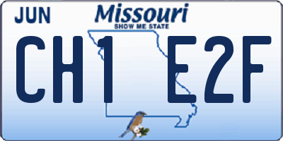 MO license plate CH1E2F