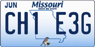 MO license plate CH1E3G