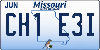 MO license plate CH1E3I