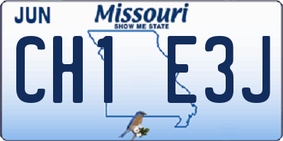 MO license plate CH1E3J