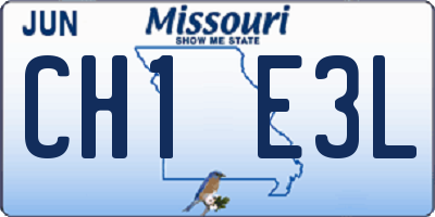 MO license plate CH1E3L