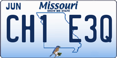 MO license plate CH1E3Q
