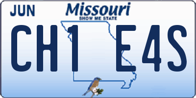 MO license plate CH1E4S