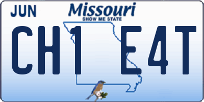 MO license plate CH1E4T