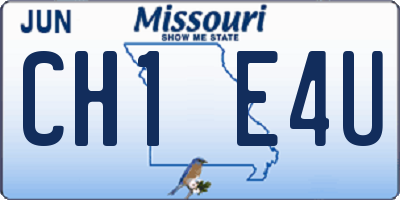 MO license plate CH1E4U