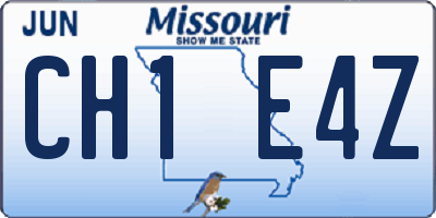 MO license plate CH1E4Z