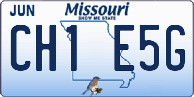 MO license plate CH1E5G