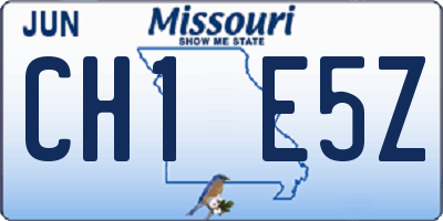 MO license plate CH1E5Z