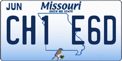 MO license plate CH1E6D