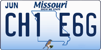MO license plate CH1E6G