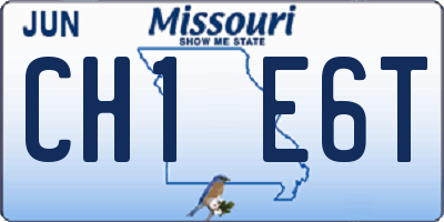 MO license plate CH1E6T