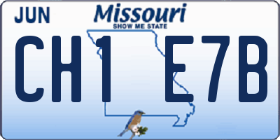 MO license plate CH1E7B