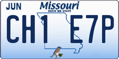 MO license plate CH1E7P