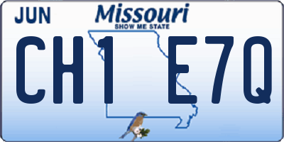 MO license plate CH1E7Q