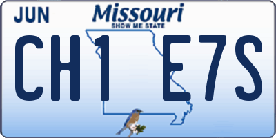 MO license plate CH1E7S