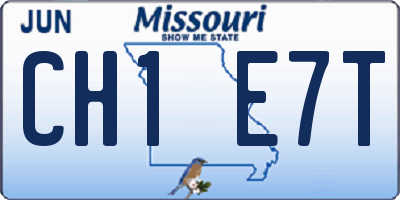 MO license plate CH1E7T