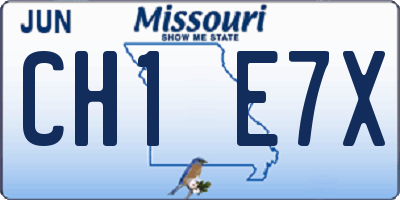 MO license plate CH1E7X