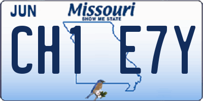 MO license plate CH1E7Y