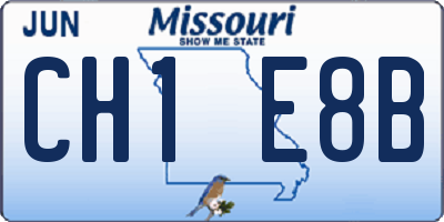 MO license plate CH1E8B