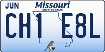 MO license plate CH1E8L