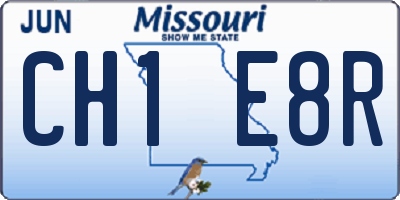 MO license plate CH1E8R