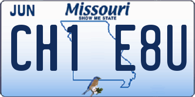 MO license plate CH1E8U