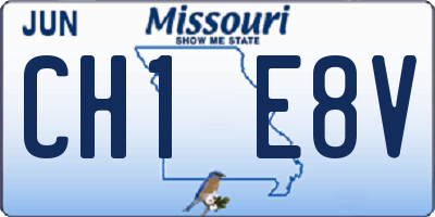 MO license plate CH1E8V