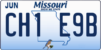 MO license plate CH1E9B
