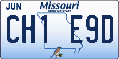 MO license plate CH1E9D