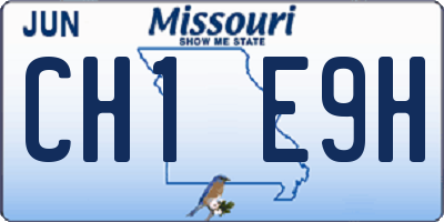 MO license plate CH1E9H