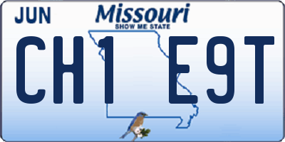 MO license plate CH1E9T