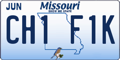 MO license plate CH1F1K