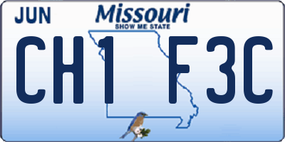 MO license plate CH1F3C