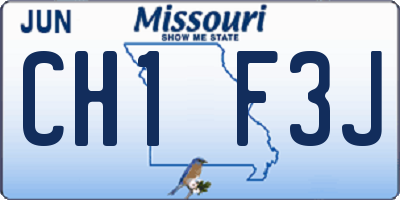 MO license plate CH1F3J