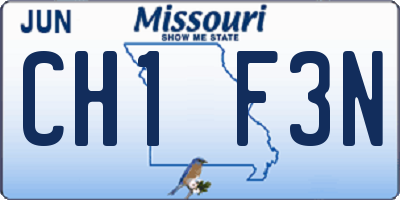 MO license plate CH1F3N