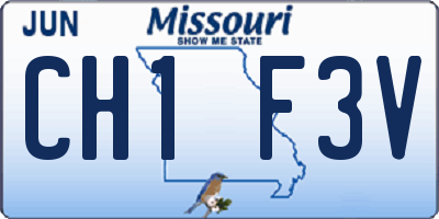 MO license plate CH1F3V