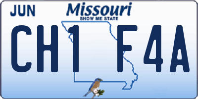 MO license plate CH1F4A