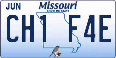 MO license plate CH1F4E